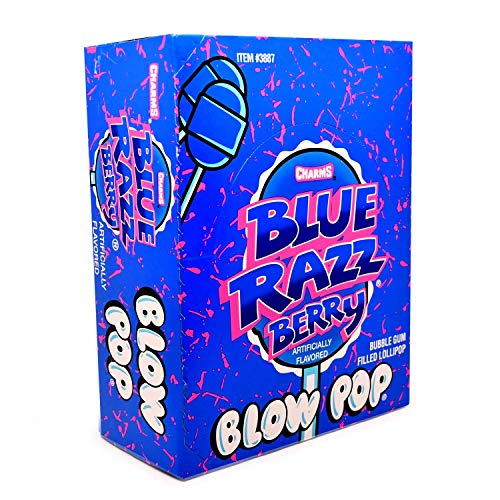 Charms Blow Pops Blue Razz Berry Flavor, 48 Count (Pack of 1) Grocery Charms   