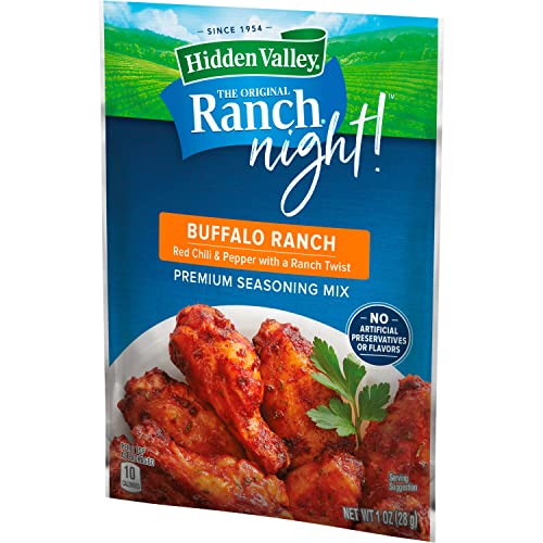 Hidden Valley Ranch Night! Buffalo Ranch Premium Seasoning Mix, Red Chili and Pepper with a Ranch Twist, 1 Packet, Packaging May Vary Grocery Hidden Valley   