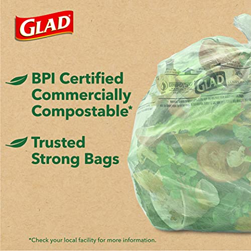 Glad Trash & Food Storage Kitchen Compost Bags 2.6 Gallon 100% Compostable Bag, Febreze Lemon, 44 Count (Package May Vary), Light Yellow (79265) Drugstore Glad   