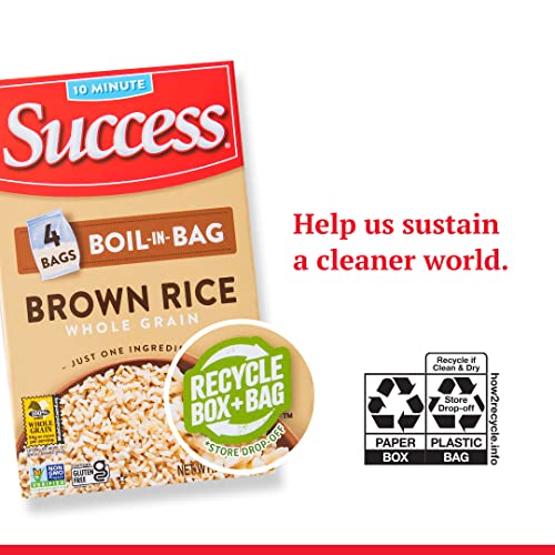 Success Boil-in-Bag Rice, Brown Rice, Quick and Easy Rice Meals, 14-Ounce Box Grocery Success   