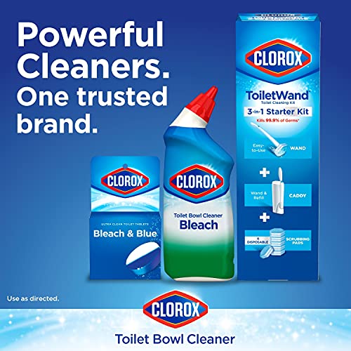 Clorox Ultra Clean Toilet Tablets Bleach & Blue, Rain Clean Scent 2.47 Ounces Each, 4 Count (Package May Vary) Drugstore Clorox   