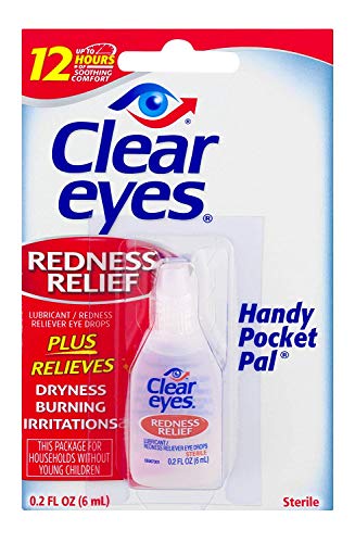 Clear Eyes Redness Relief Eye Drops Handy Pocket Pal 0.20 oz (12 Pack) Drugstore Clear Eyes   