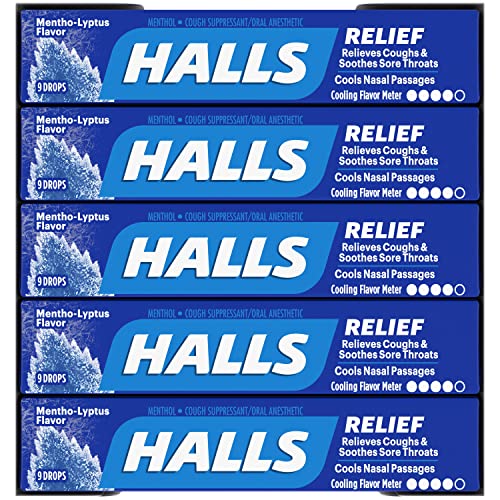 HALLS Relief Mentho-Lyptus Cough Drops, 20 Packs of 9 Drops (180 Total Drops) Grocery Halls   