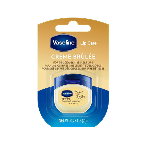 Vaseline Lip Balm for Instantly Soft Smooth Lips Crème Brûlée Lip Balm Locks In Moisture to Improve Hydration 0.25 oz Beauty Vaseline   