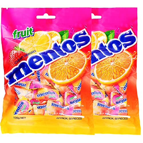 Mentos Chewy Dragees Fruit, 135g Grocery Mentos   