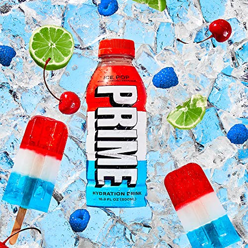 PRIME Hydration ICE POP | Sports Drinks | Electrolyte Enhanced for Ultimate Hydration | 250mg BCAAs | B Vitamins | Antioxidants | 2g Of Sugar | 16.9 Fluid Ounce | 12 Pack Grocery PRIME HYDRATION   