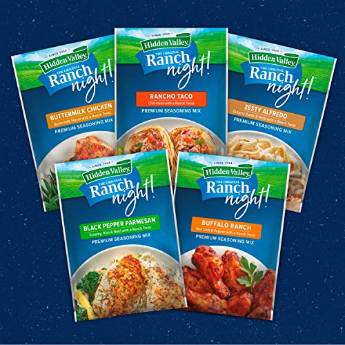 Hidden Valley Ranch Night! Buffalo Ranch Premium Seasoning Mix, Red Chili and Pepper with a Ranch Twist, 1 Packet, Packaging May Vary Grocery Hidden Valley   