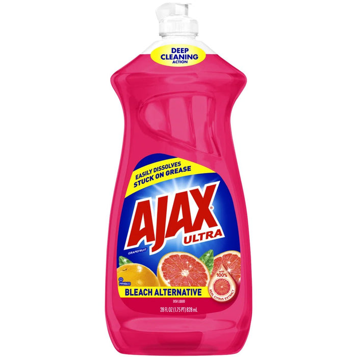 Ajax Bleach Alternative Dish Liquid, Grapefruit, 28 Oz. Dish Detergent & Soap Ajax   