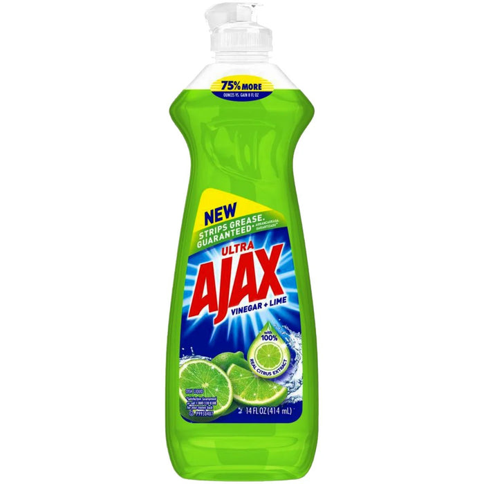 Ajax Dishwashing Liquid, Tropical  LIME VINEGAR Twist, 14oz. Dish Detergent & Soap Ajax   