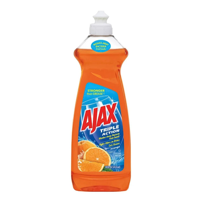 Ajax Triple Action Dish Liquid Fluid Ounce, Orange, 14 Fl Oz. Dish Detergent & Soap Ajax   