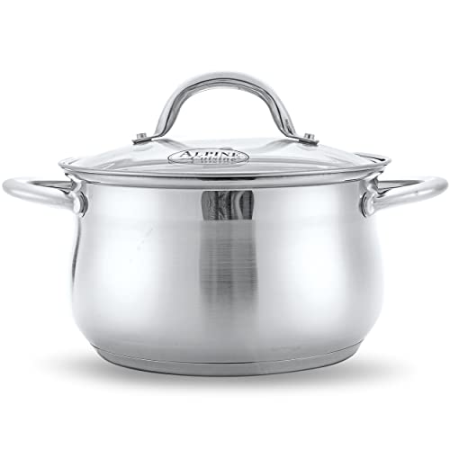 Alpine Cuisine Stainless Steel Pot with Lid 8 Quart - Stainless Steel Heavy  Duty, Commercial Grade Healthy Cookware kitchen Dutch oven, Dishwasher
