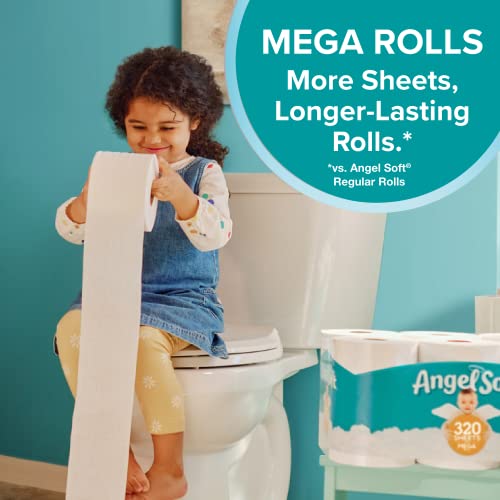 Angel Soft Toilet Paper, 16 Mega Rolls = 64 Regular Rolls, Soft and Strong Toilet  Tissue 