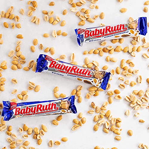 Baby Ruth, Chocolatey, Peanut, Caramel, Nougat, Individually Wrapped Full Size Candy, Great For Halloween Candy, 10.2 Oz, 24 Pack Chocolate Baby Ruth   