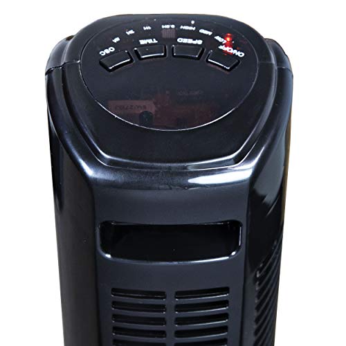 CCC Comfort Zone CZTFR1BK 31 Oscillating 3-Speed Tower Fan with Remote Fans CCC COMFORT ZONE   