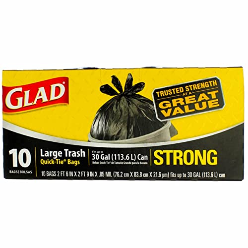 Clorox Sales Co 00079-80 30 Gallon Quick Tie Trash Bags - 10 Count Drugstore Glad   