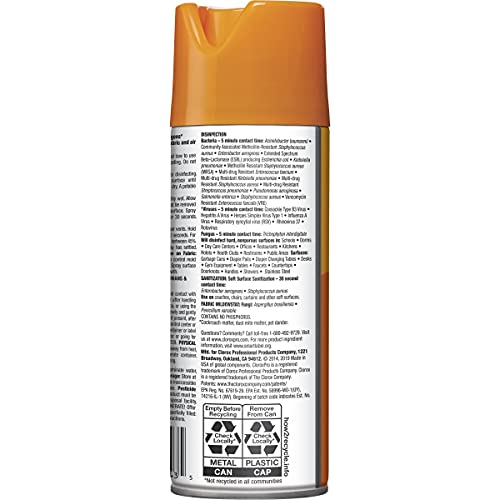 CloroxPro 4 in One Disinfectant & Sanitizer Aerosol Spray, Citrus, 14 Ounce Can (31043) All-Purpose Cleaners CloroxPro   