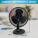 Comfort Zone CZ121BK 3-Speed 12-inch Oscillating Table Fan with Adjustable Tilt, Black Space Heaters Comfort Zone   