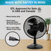 Comfort Zone CZ121BK 3-Speed 12-inch Oscillating Table Fan with Adjustable Tilt, Black Space Heaters Comfort Zone   