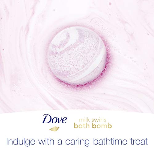 Dove Milk Swirls Vanilla Raspberry Creamsicle Bath Bombs 2.8 oz (Twin Pack) Beauty Dove   