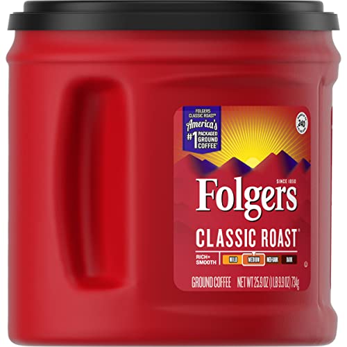 Folgers Classic Roast Ground Coffee, Medium Roast Coffee, 25.9 Ounce Canister Grocery Folgers   