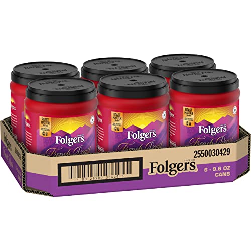 Folgers French Roast Medium Dark Roast Ground Coffee, 9.6 Ounces Coffee Folgers   