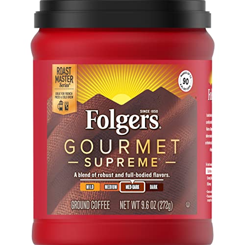 Folgers Gourmet Supreme Medium Dark Roast Ground Coffee, 9.6 Ounces Coffee Folgers   
