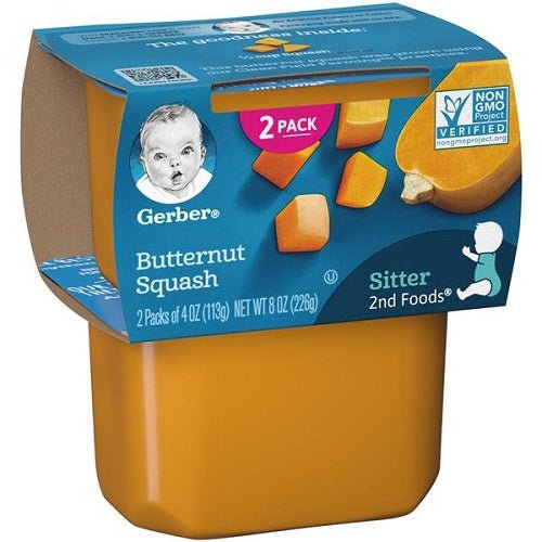 Gerber 2nd Foods Plastic Butternut Squash 4oz Pack of 8 / 4oz. Baby Food Gerber   