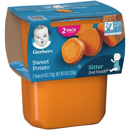 Gerber 2nd Foods Plastic Sweet Potatoes 4oz Pack of 8 / 4oz. Baby Food Gerber   