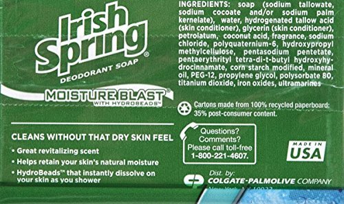 Irish Springs Moisture Blast 3 Pack Bar Soap Irish Spring   