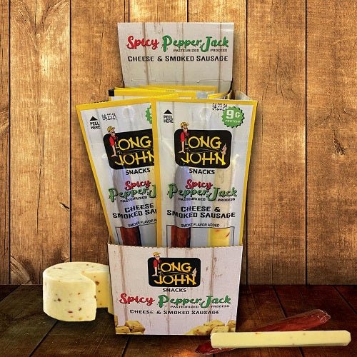 Long John Smoked Sausage And Pepper Jack Cheese 1.5oz. Pack 12 / 1.5oz. Snack Foods Long John   