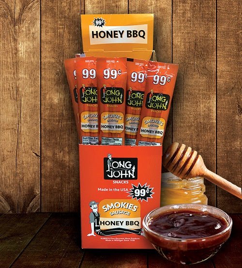 Long John Smokies Honey Bbq 1oz. Pack 24 / 1oz. Snack Foods Long John   