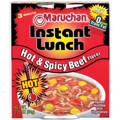 Maruchan Cup Hot & Spicy Beef 2.25oz. Full Case  Pack 12 / 2.25oz. Pasta & Noodles Maruchan   