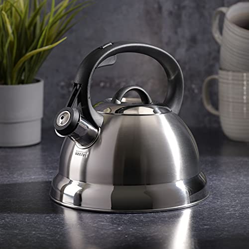 Mr. Coffee Flintshire Stainless Steel Whistling Tea Kettle, 1.75-Quart, Brushed Satin Kitchen Mr. Coffee   