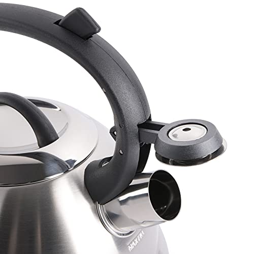 Mr. Coffee Flintshire Stainless Steel Whistling Tea Kettle, 1.75-Quart, Brushed Satin Kitchen Mr. Coffee   