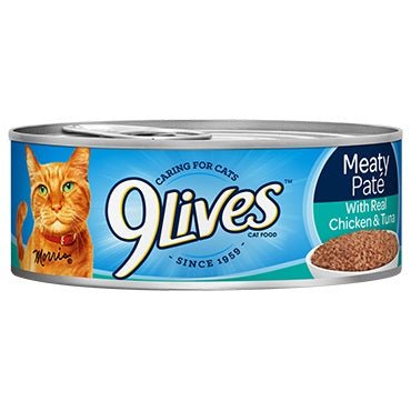 Nine Lives Meaty Pate With Real Chicken & Tuna 5.5oz. Full Case Pack 24 / 5.5oz. Cat Food Nine Lives   