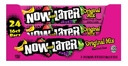 Now & Later 24 Piece Original Taffy Chews Candy, Mixed Fruit, 2.44 Ounce Candy The Sumerian Bread Shop   