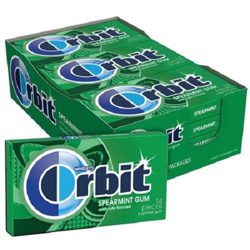 Orbit Gum Spearmint 14ct.  Pack of 12 / 14ct. Candy & Chocolate Orbit   