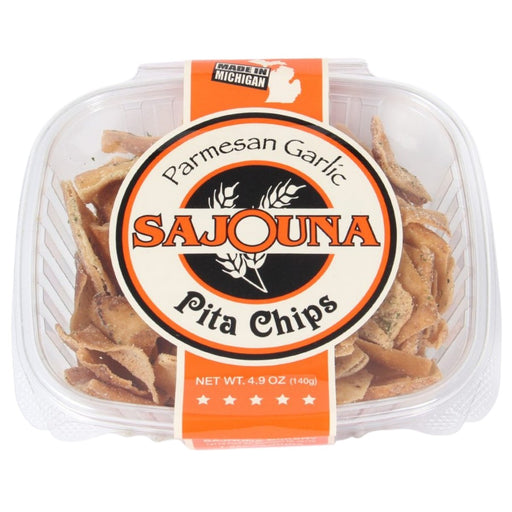 Pita Chips Parmesan Garlic Sajouna Bakery  Sajouna Bakery   