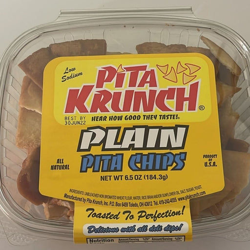 Pita Krunch Plain Pita Chips 6.5 oz. Pita Chips Pita Krunch 1 Pack.  