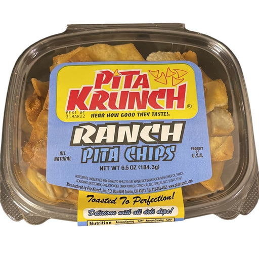 Pita Krunch Ranch Pita Chips 6.5oz. Pita Chips Pita Krunch 1 Pack.  