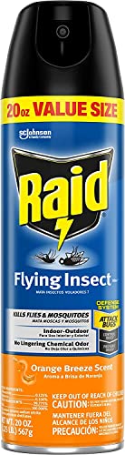 Raid Flying Insect Killer, Kills Flies, Mosquitoes, and Other Flying Insects on Contact, for Indoor and Outdoor Use, Orange Breeze Scent, 18 oz (3 Pack) Lawn & Patio Raid   