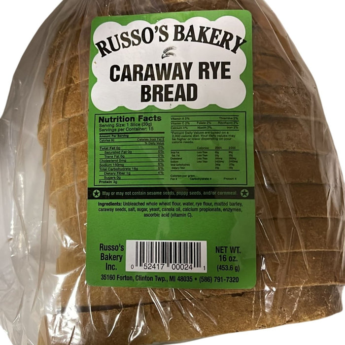 Russo's Bakery Caraway Rye Bread. Caraway Rye Bread Russo's Bakery   