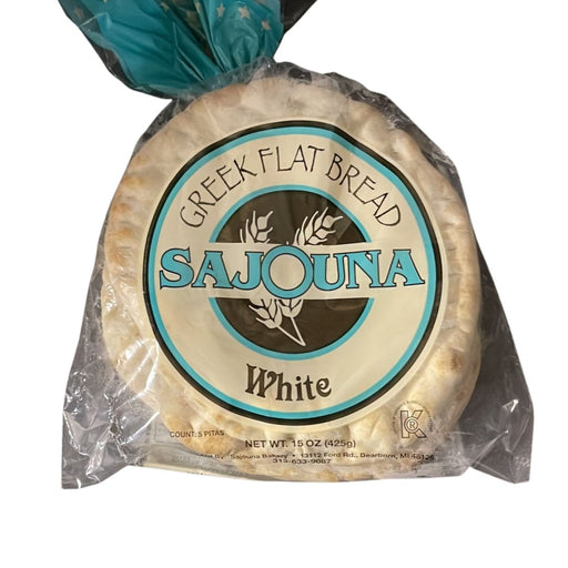 Sajouna Greek Flat Bread White15oz.  Sajouna Bakery   