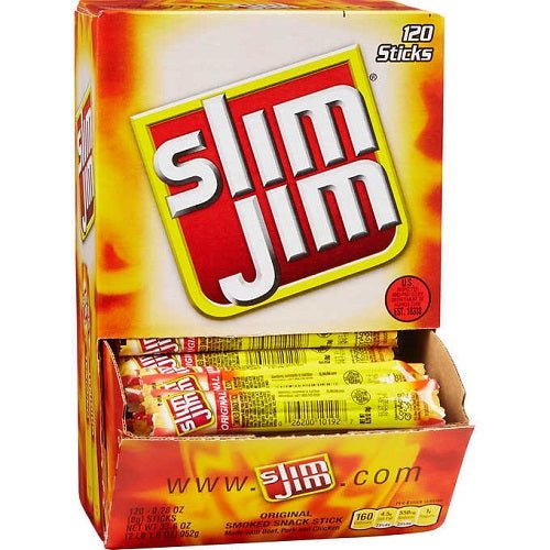 Slim Jim 120ct 0.28 Oz Original 0.28oz. Pack	120 / 0.28oz. Snack Foods Slim Jim   