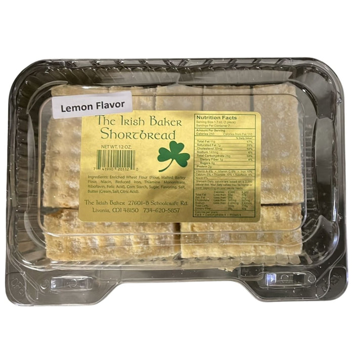 The Irish Baker Shortbread Lemon Flavor Cookie 12oz. Shortbread The Irish Baker   