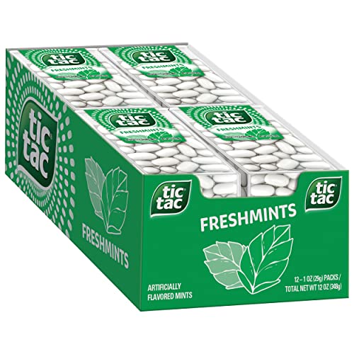 Tic Tac Freshmint Breath Mints, On-The-Go Refreshment, Great for Holiday Stocking Stuffers, 1 oz, 12 Count Tic Tac Tic Tac   