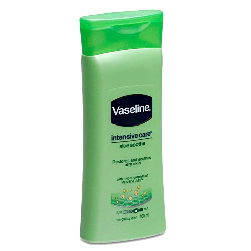 Vaseline Non Greasy Intensive Care Body Lotion, Aloe Soothe 6 Travel Packs x 3.4 Fl.Oz / 100 ML (Flight Friendly Size) Beauty Vaseline   